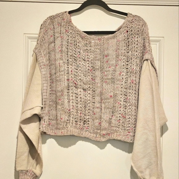 NWT Free People White Cable Knit Oversized Sweater sz XS - Picture 6 of 14